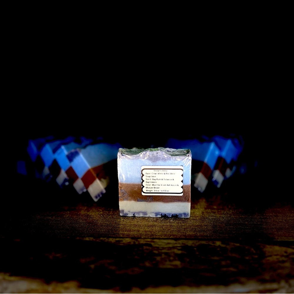 “Ocean’s Deep” - Luxurious Artisan Soap Bar - Blue and Brown